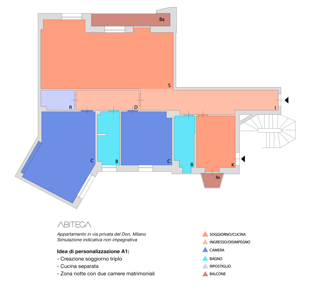 Planimetria A1 personalizzazione via del Don - Via privata del Don 1, Milano