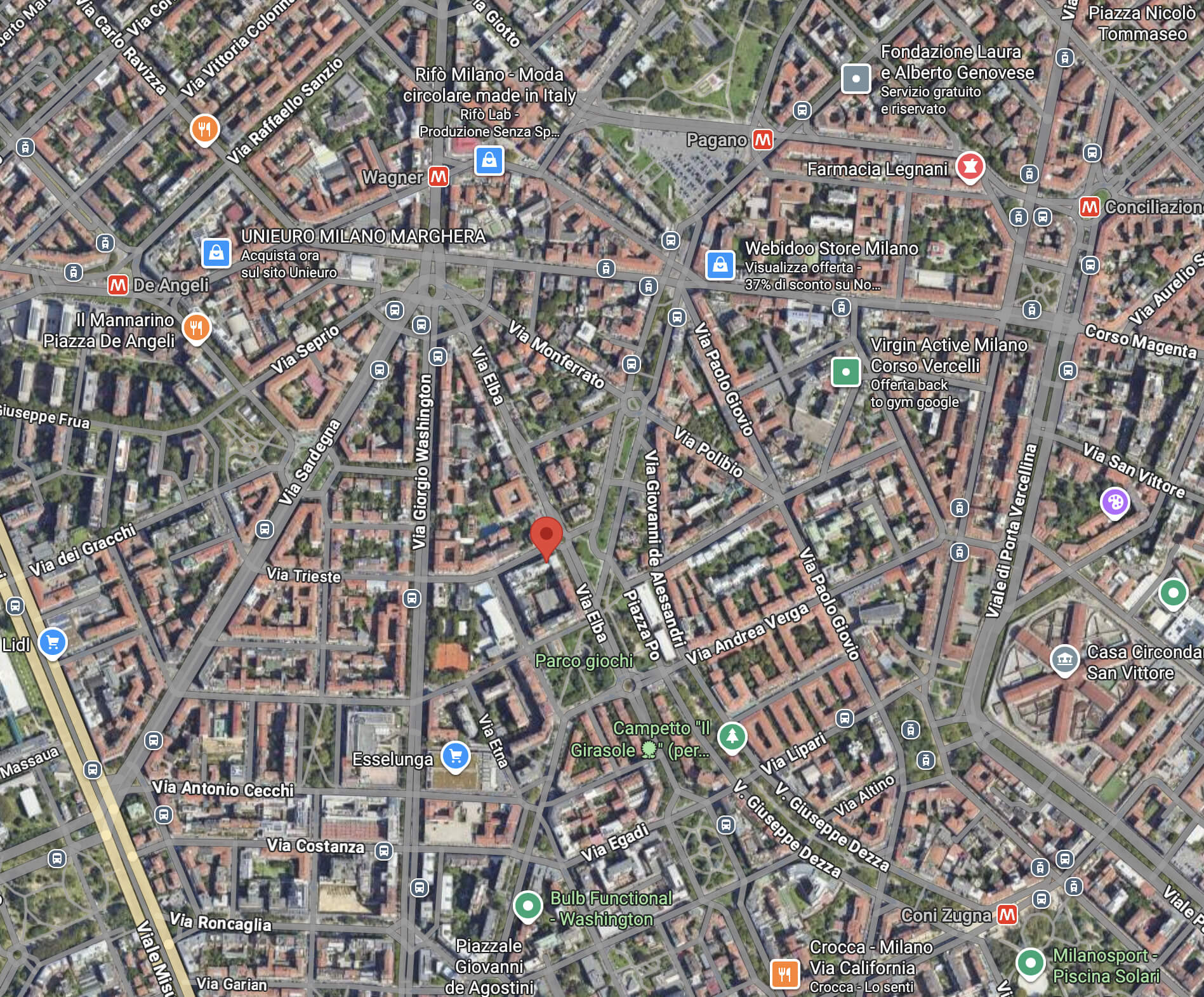 zona milano via pirandello porta vercellina san vittore wagner washington - Via Luigi Pirandello 1, Milano