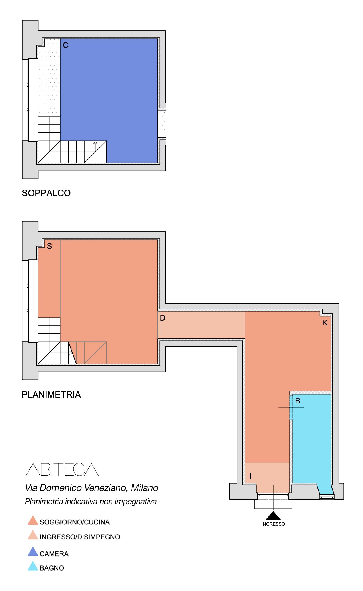 Planimetria via Domenico Veneziano Milano ABITECA - Via Domenico Veneziano 9, Milano